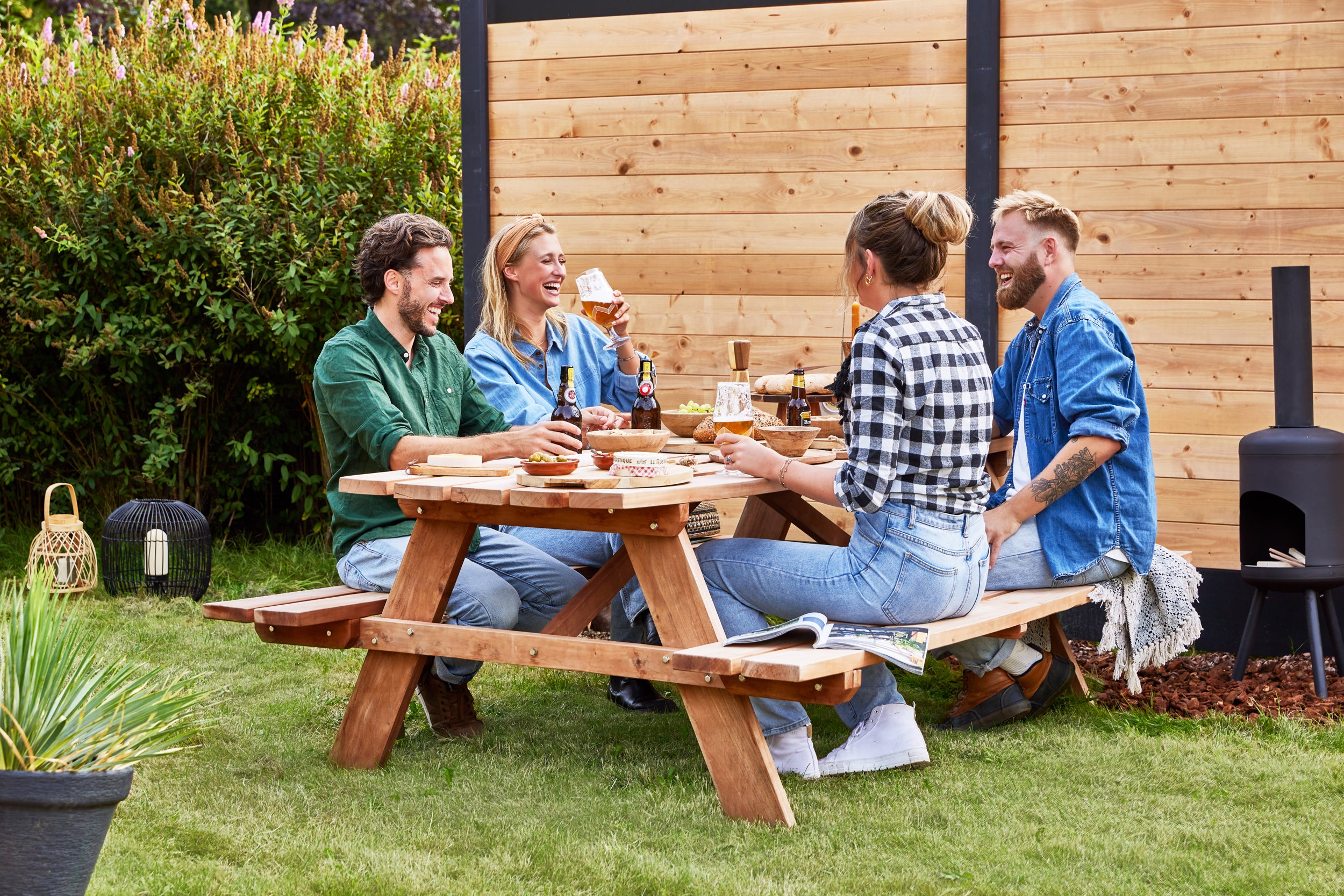 Hardhouten picknicktafel Economy | 160 cm