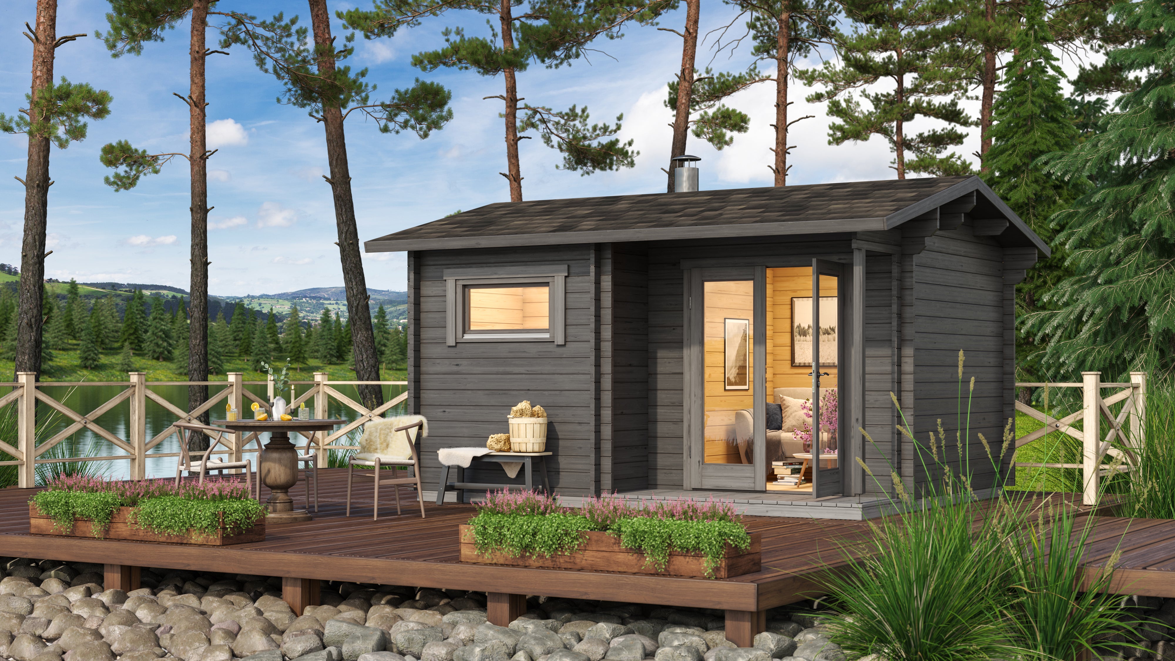 Sauna huis Juuka | 70 mm | onbehandeld