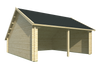 Garage-kapschuur Nysse | 595 x 595 cm – Vuren groen geïmpregneerd