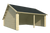Garage-kapschuur Nysse | 595 x 595 cm – Vuren groen geïmpregneerd